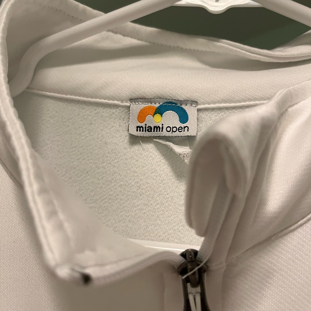 NWOT Miami Open White Tennis Athletic Woman’s Zipper Jacket with Pockets, Size S - Picture 5 of 8